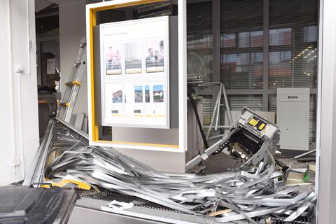 Geldautomat in Groß-Gerau gesprengt. Foto: Jürgen Mahnke