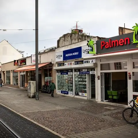Dönermeile in der Darmstädter Innenstadt.