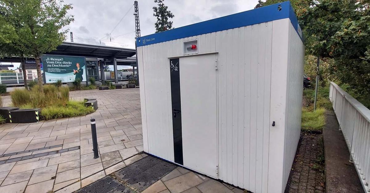 Raunheim: Eine mobile Toilette als Übergangslösung