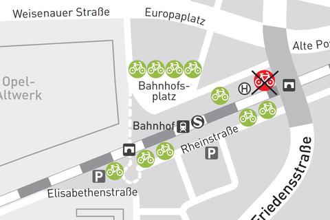 Wegen Bauarbeiten zur Erweiterung des Park+Ride-Angebots in Rüsselsheim müssen abgestellte Fahrräder in der Abstellanlage Grabenstraße bis zum 3. Oktober entfernt sein. Grafik: Stadt Rüsselsheim