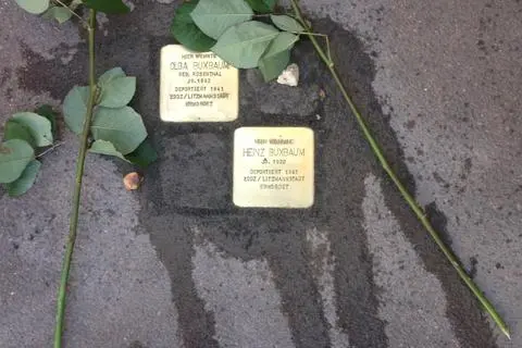 Erinnerung an die Pogrome als Aufgabe: Schüler der Leo-Sternberg-Schule reinigen regelmäßig die Stolpersteine in Limburg. Antisemitismus habe an der Schule keinen Platz, sagt Schulleiter Attilio Forte. 