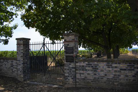 Der Friedhof ist eines der letzten Andenken an die Juden in Hochheim (das kleine Foto zeigt eine Inschrift). Foto: Marcel Großmann