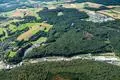 Die beiden Standorte der Behringwerke in der Marbach (Vordergrund) und in Görzhausen. Laut Planungen der Stadt ist es möglich, dass der Pharmapark in der Zukunft noch in Richtung Michelbach (Görzhausen III) und Dagobertshausen (Görzhausen IV) wächst. 