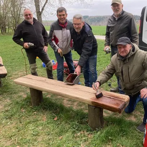 Die Taunussteiner Bänker-Gang: (von links) Friedhelm Matthäi, Jochen Kerschbaumer, Steffen Tripp, Dietmar Ludwig und Rainer Wirz.