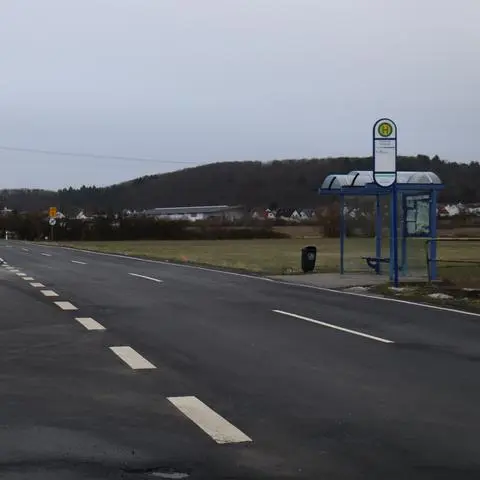 Die Haltestelle Kling Werke am Ortsausgang von Albshausen in Richtung Burgsolms. Dort soll laut Angaben der Schüler die Busfahrt wegen Glätte am Dienstagmorgen geendet haben. Das zuständige Verkehrsunternehmen sagt dagegen, der Bus habe noch im Ort gehalten. 