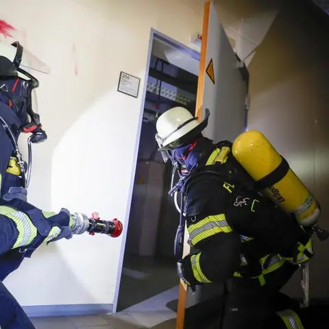 Großeinsatz der Freiwilligen Feuerwehren Mainz-Bretzenheim, -Drais und -Marienborn bei der gemeinsamen Übung.