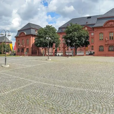 Der Deutschhausplatz in Mainz ist einer von vielen Plätzen in Mainz, an denen es wenig Grün und viel Grau gibt.
