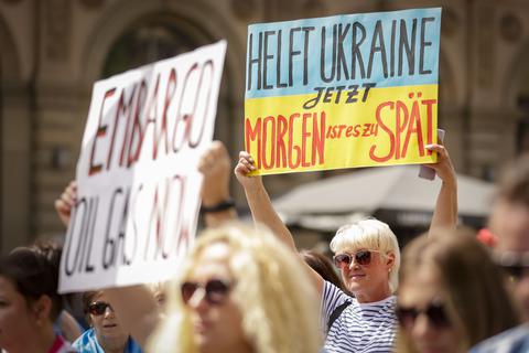 Demonstration für Frieden in der Ukraine am Sonntag in Mainz. Foto: Sascha Kopp