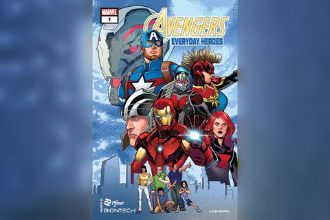 In einem gemeinsamen Comic von Marvel und Pfizer/Biontech helfen die Avengers den „Alltagshelden“ im Kampf gegen Corona.