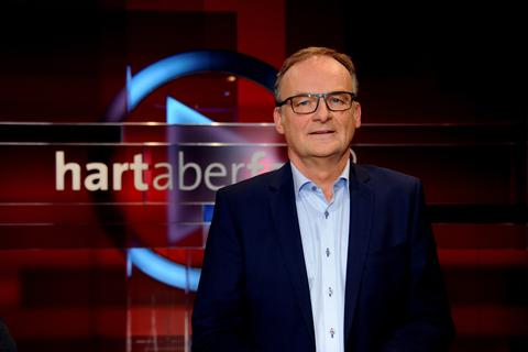 Frank Plasberg, TV-Moderator, aufgenommen in der ARD-Talkshow «Hart aber Fair».  Foto: dpa/ Horst Galuschka