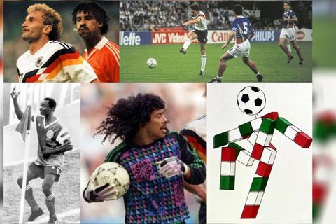 Bilder einer besonderen Fußball-WM 1990.    Archivfotos: dpa (4), imago 