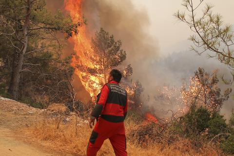 Im Süden Europas wüten starke Feuer. Alleine in der Türkei gab es über 100 Brände.  Foto: dpa