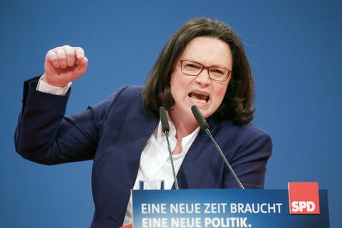 Andrea Nahles beim SPD-Sonderparteitag in Bonn. Archivfoto: dpa