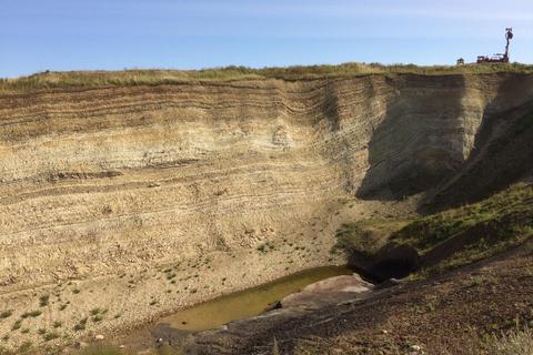 Die von Philip Pogge von Strandmann und seinem Team analysierten Sedimente aus dem Paläozän/Eozän-Temperaturmaximum auf der dänischen Insel Fur. Foto: Morgan Jones/Uni Mainz