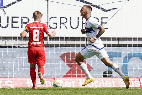 Erzielte gegen Kaiserslautern das 2:0: Darmstadts Stürmer Phillip Tietz Foto: picture alliance/dpa | Uwe Anspach