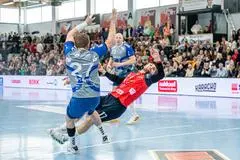 Vit Reichl (#17 TV Hüttenberg), Mario Stark (#27 TV Grosswallstadt), Lars Röller (#1 TV Grosswallstadt)

2. HBL; TV Hüttenberg - TV Grosswallstadt: Hüttenberg, 21.04.24