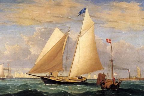 Das Gemälde von Fitz Henry Lane aus dem Jahr 1851 zeigt die siegreiche Yacht America. Foto: gemeinfrei