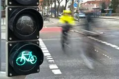 Eine Fahrradampel in München